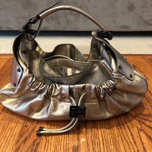 Burberry Soft Drawstring Gold Warrior Bag